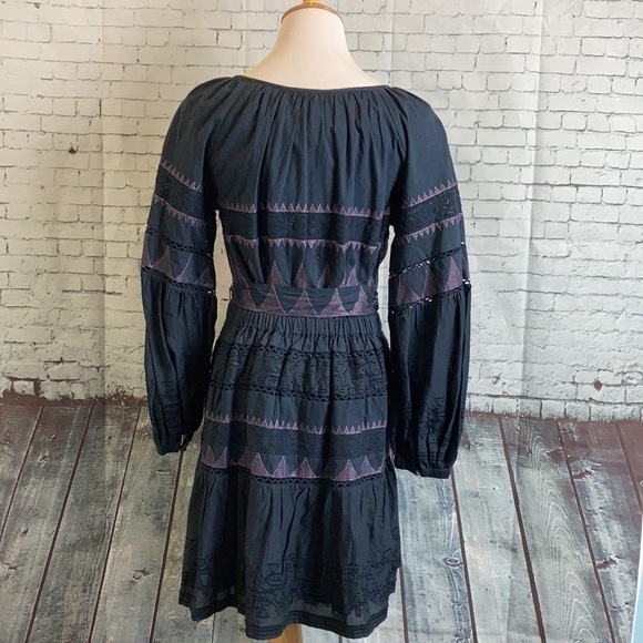 Anthropologie Skye Embroidered Mini Dress Size S Boho Festival Coastal Cowgirl - Picture 10 of 16
